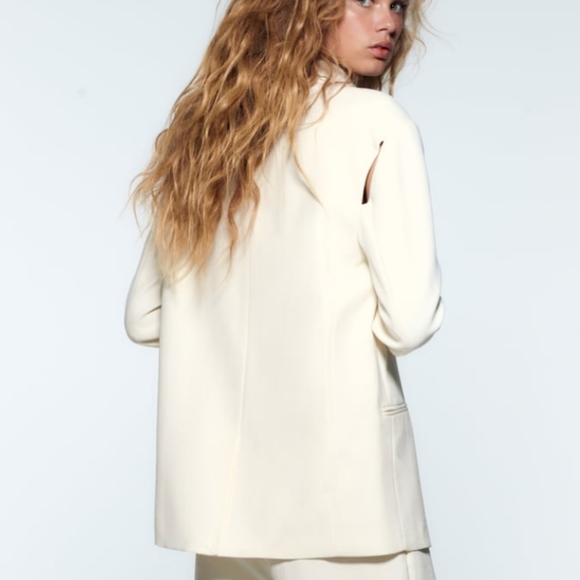 Zara Set Cut Out Oversized Blazer & Wide Pants - Picture 7 of 13